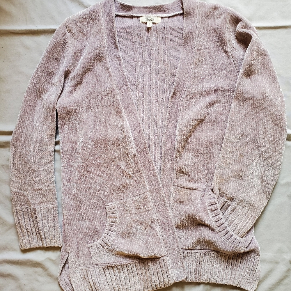 Grey fuzzy cardigan
